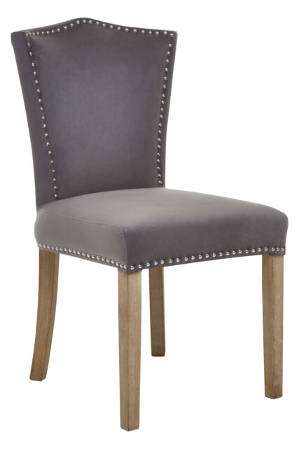 Orsina Grey Velvet Dining Chair, Classic Velvet Chair, Cozy Dining Chair for Dining Room, Living Room, Home, Office