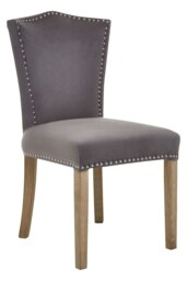 Orsina Grey Velvet Dining Chair, Classic Velvet Chair, Cozy Dining Chair for Dining Room, Living Room, Home, Office