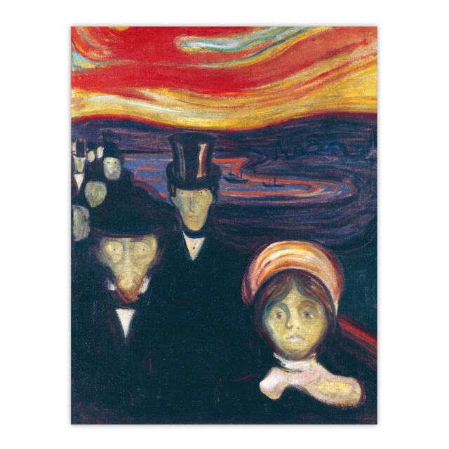 Anxiety Figures Oil Painting Munch Vintage Huge Wall Art Print 18X24 In