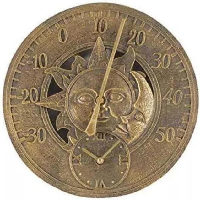 Marco Paul 30cm Sun and Moon Wall Clock Bronze