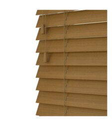 40cm Truffle Faux Wood Venetian Blinds with String (120cm Drop) Brown Brown