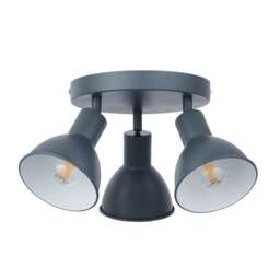 Hawkins - Charcoal 3 Way Adjustable Round Ceiling Spotlight
