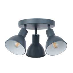 Hawkins - Charcoal 3 Way Adjustable Round Ceiling Spotlight