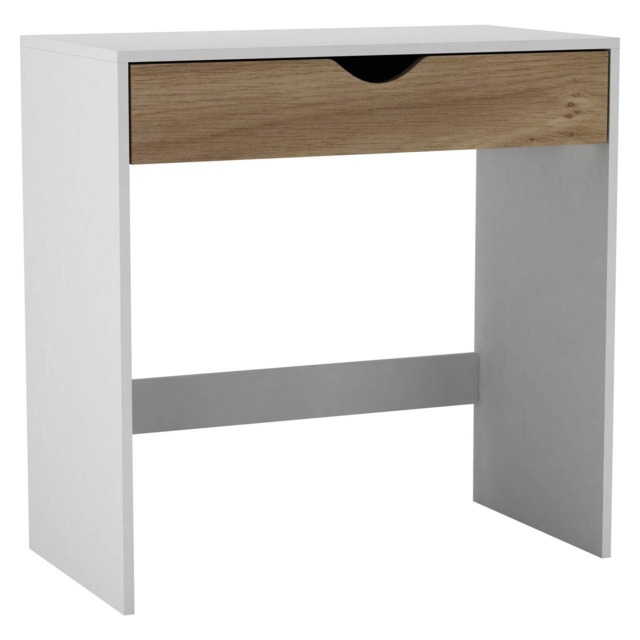 1 Drawer Dressing Table Console Desk, 75 x 40 x 75 cm White White & Oak 9 x 42.5 x 77.5 1