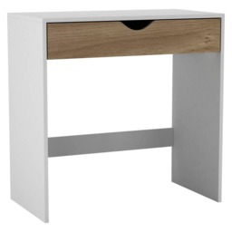 1 Drawer Dressing Table Console Desk, 75 x 40 x 75 cm White White & Oak 9 x 42.5 x 77.5 1