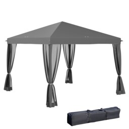 Outsunny Heavy Duty Pop Up Gazebo with Removable Mesh Sidewall Grey Grey