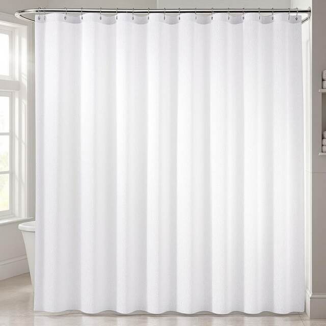 White Polyester Shower Curtain 300x200CM