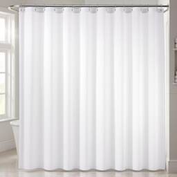 White Polyester Shower Curtain 300x200CM