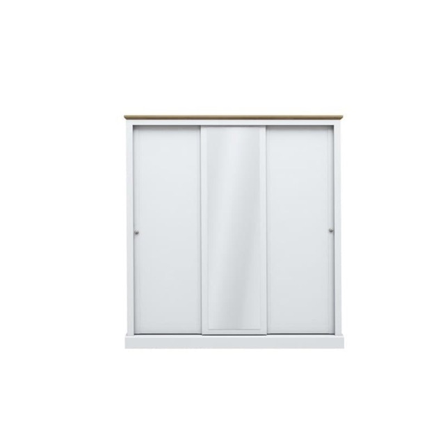 Devon 3 Door Sliding Wardrobe - Particle Board - L59 x W176 x H182 cm - White White