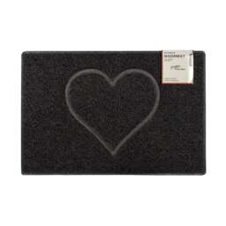 Oseasons Heart Large Embossed Doormat in Black
