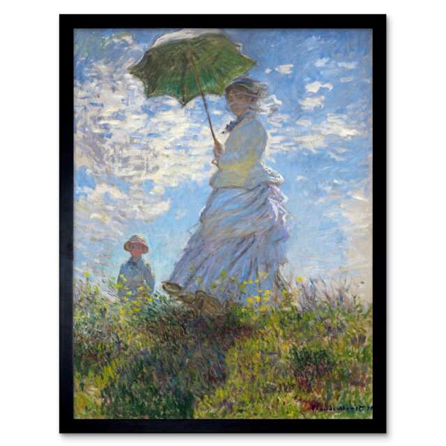 Claude Monet Woman A Parasol Madame Monet Framed Wall Art Print