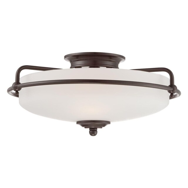 Quoizel Griffin Bowl Semi Flush Ceiling Light Palladian Bronze