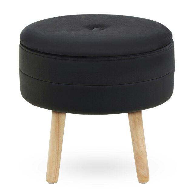 Interiors By Premier Stylish Black Velvet Stool, Durable Kitchen Bar Stool For Bedroom, Versatile Design Bar Stool For Guests