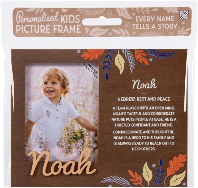 History & Heraldry Pre-Personalised Kids Wooden Picture Frame - Noah