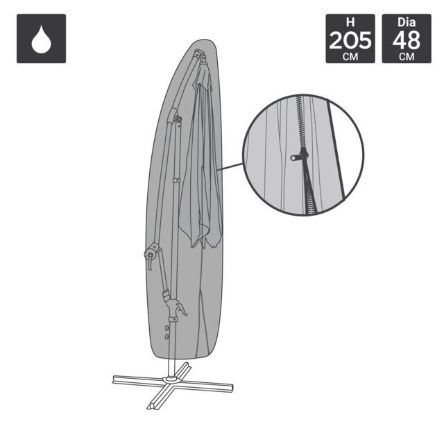Charles Bentley Deluxe Banana Umbrella Parasol Cover -Black 600D PVC Waterproof