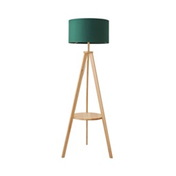 ValueLights Morrigan Green Shade Wooden Tripod Floor Lamp Green