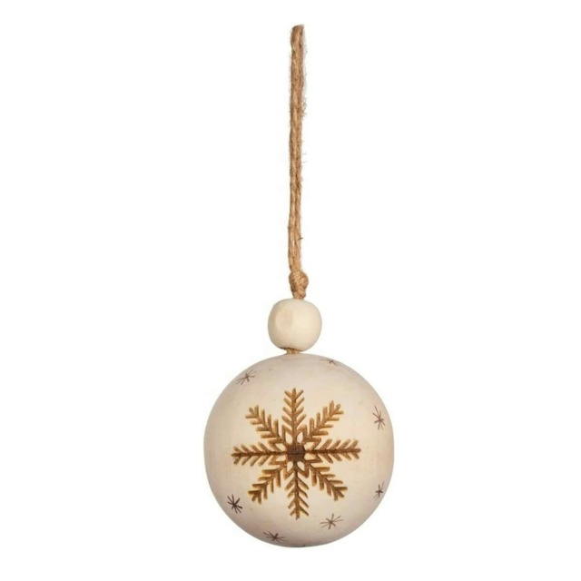 Sass & Belle Christmas Bauble Wooden Snowflake
