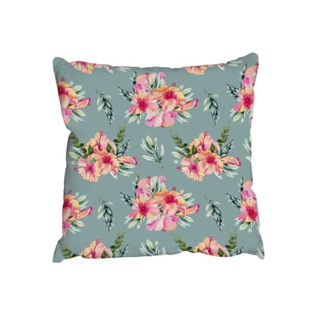 Watercolor hibiscus flowers (Outdoor Cushion)
