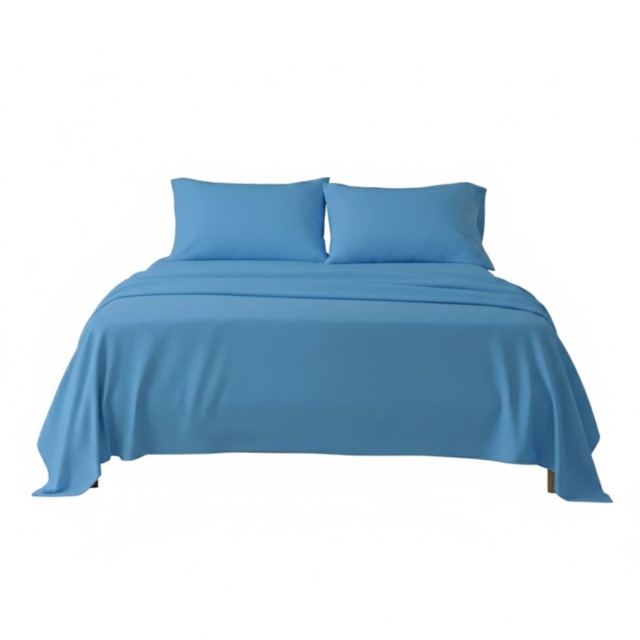 Flannelette Cotton Duvet Cover Set Soft Brushed Warm Bedding Set Blue Double
