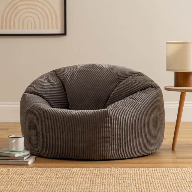 Kingston Beanbag Corduroy Charcoal Grey Chacroal XL 1