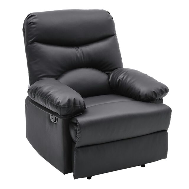 Living and Home Manual Faux Leather Recliner Armchair - Black