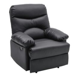 Living and Home Manual Faux Leather Recliner Armchair - Black