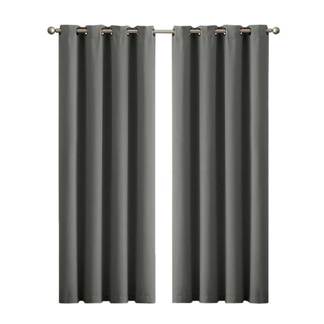 Marlow Blackout Curtains Window Curtain Draperies Pair Eyelet Bedroom Decor Grey