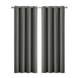 Marlow Blackout Curtains Window Curtain Draperies Pair Eyelet Bedroom Decor Grey