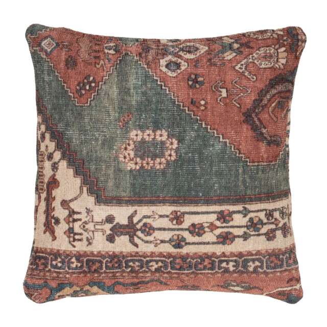 KUKOON Terracotta Beige Traditional Medallion Washable Cotton Cushion