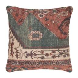 KUKOON Terracotta Beige Traditional Medallion Washable Cotton Cushion