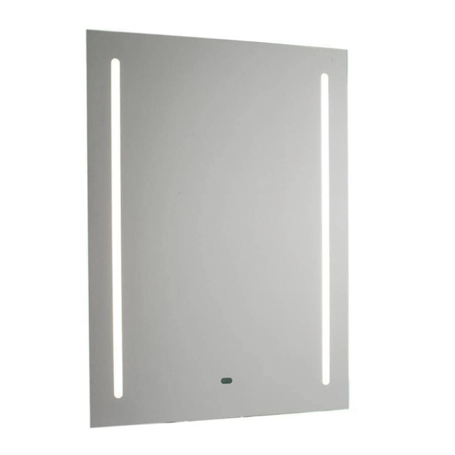1 Light Illuminated Bathroom Shaver Mirror Matt Silver Effect Paint IP44