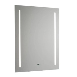 1 Light Illuminated Bathroom Shaver Mirror Matt Silver Effect Paint IP44