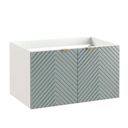 Bathroom Vanity Unit 800mm Wall Cabinet Floating Ribbed Fluted Door Green Cara