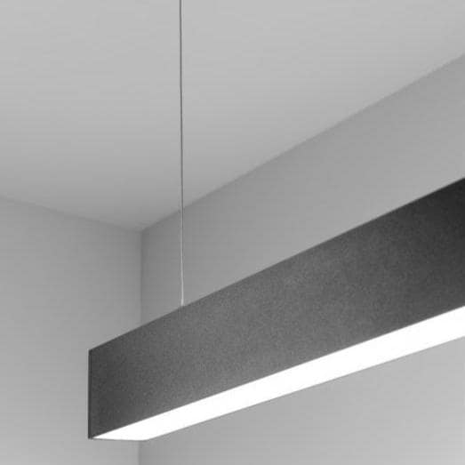 CGC Luna 1.2m Black Linear LED Pendant 40W 4000K Black Black Length: 120 cm, Height: 5 cm, Width: 7 cm