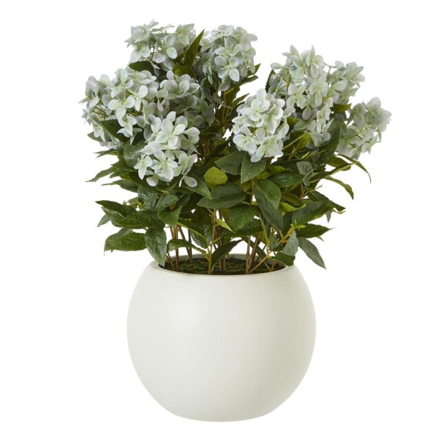 Hill Interiors Hydrangea Artificial Potted Plant - Green - 71cm x 55cm x 55cm