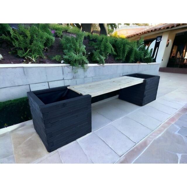 Somerset Double Planter Bench (Painted Planter Bench - Choice of Colours Available) - Pressure Treated Wood - L180 x W40 x H40 cm Multi