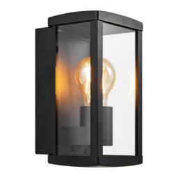 Nordlux Luchy Outdoor Wall Light Black Metal Solar E27 Sensor Weatherproof - Mains Powered, IP44 Black Black