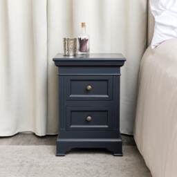 Navy Black Two Drawer Bedside Table - Daventry Navy Black Range