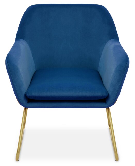 Orsina Midnight Velvet Armchair with Gold Legs, Easy Care Velvet Chairs, Indoor Dining with Velvet Dinner Chair