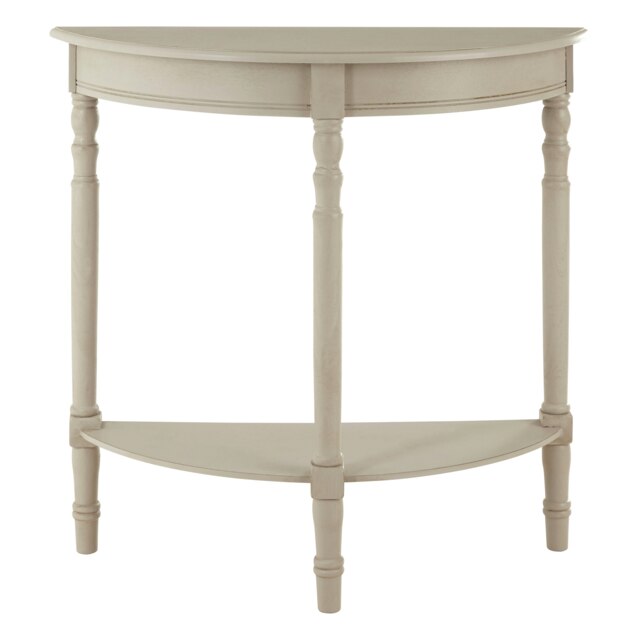 Orsina Grey Rounded Console Table for Hallway, Pine Wood Wood Table for Home and Office Décor