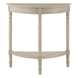 Orsina Grey Rounded Console Table for Hallway, Pine Wood Wood Table for Home and Office Décor