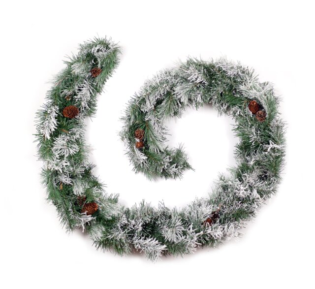 Best Artificial 6ft Frosted Luxury Colorado Christmas Garland with Pine Cones