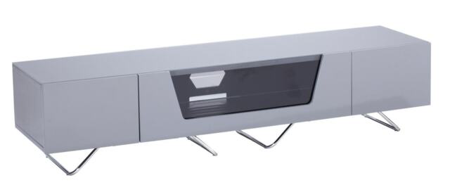 Chromium TV-Stand with 2 drawers and 1 flap in grey Grey Grey One Size 39