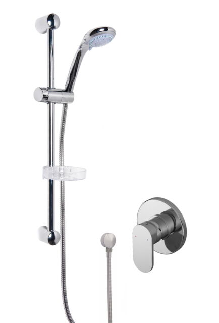 Balterley Contemporary Concealed Shower Valve Set Round - Manual Valve + Slide Rail Kit - BINMV10