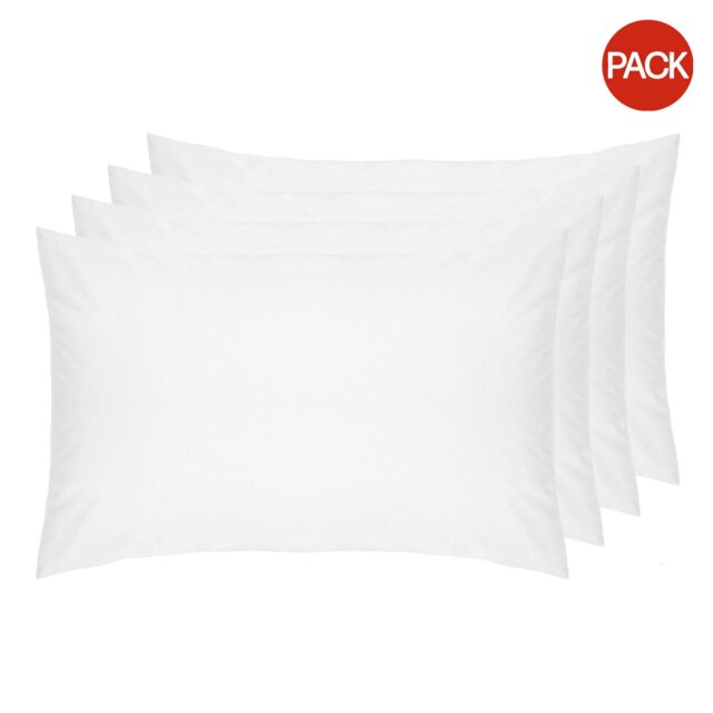 Belledorm Percale Housewife Pillowcase (Pack of 4) - White - 51cm x 76cm