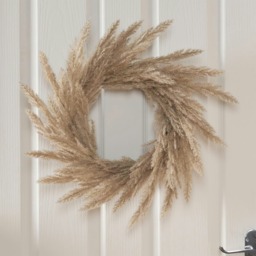 OHS Natural Home Wall Table Decor Artificial Pampus Grass Wreath, 55cm - Cream