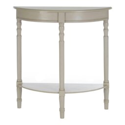 Interiors By Premier Semi Circular Design Vintage Grey Pine Console Table, Solid Pine Wood Hallway Table, Classic Console Table Grey