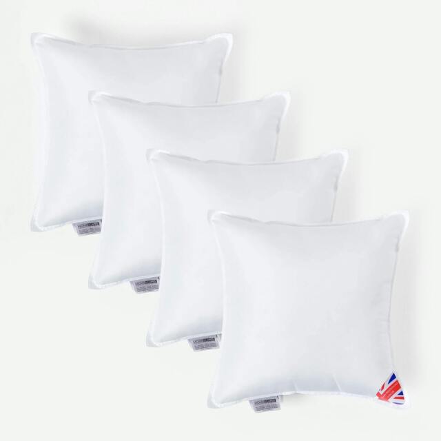 "Homescapes Luxury Super Microfibre Cushion Pad Insert Inner 45 x 45 cm (18 x 18 inches) - Pack of 4 White 45 x 45 cm (18 x 18"")"