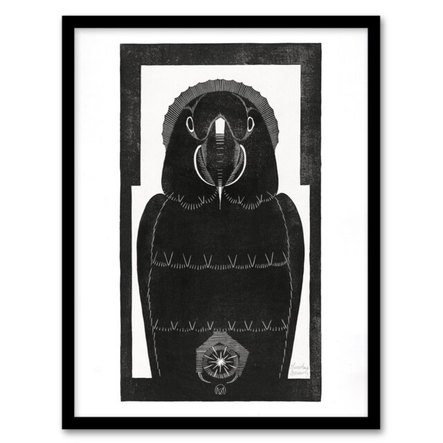 Samuel J De Mesquita Framed Wall Art Print Stylised Ara Macaw Parrot Home Décor
