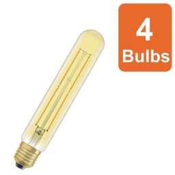 Osram Vintage 1906 LED Tubular 35 Filament Lamp 4W 820 Gold E27 400lm 4 Pack